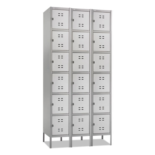 Safco® Three-Column Box Locker, 36W X 18D X 78H, Two-Tone Gray