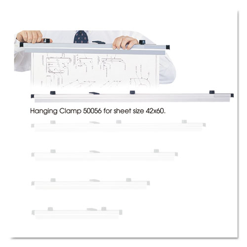 Sheet File Hanging Clamps, 100 Sheets Per Clamp, 42" Length, 6/Carton