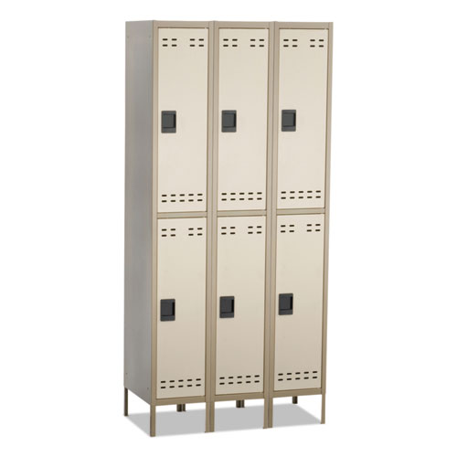 Safco® Double-Tier, Three-Column Locker, 36W X 18D X 78H, Two-Tone Tan