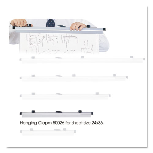 Sheet File Hanging Clamps, 100 Sheets Per Clamp, 24" Length, 6/Carton