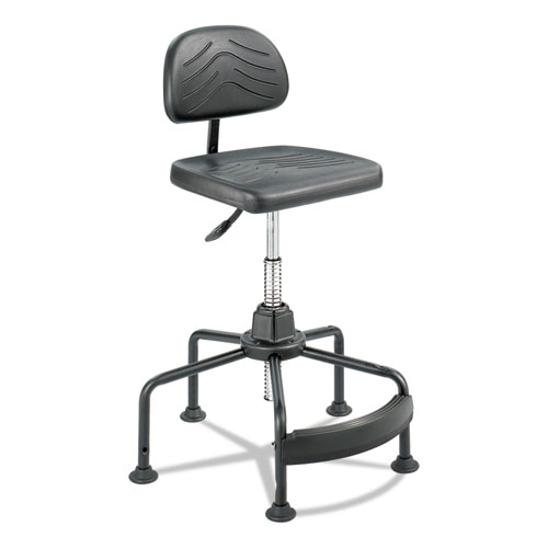 Task Master Economy Industrial Chair, 35" Seat Height, Supports up to 250 lbs., Black Seat/Black Back, Black Base | by Plexsupply