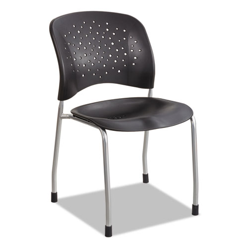 REVE GUEST CHAIR WITH STRAIGHT LEGS, 19" X 24.5" X 33.5", BLACK SEAT/BLACK BACK, SILVER BASE, 2/CARTON