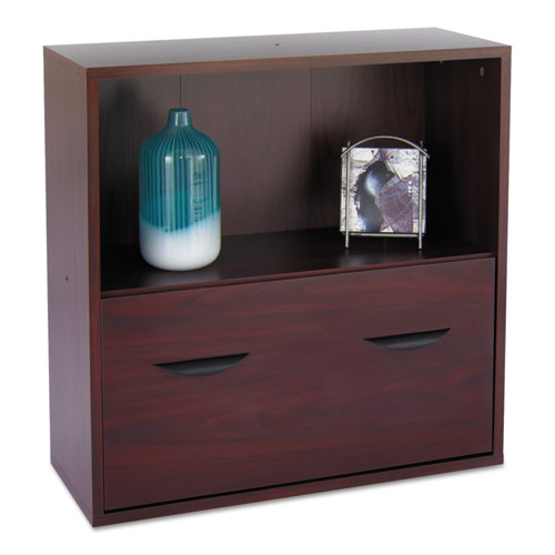 APRES FILE DRAWER CABINET WITH SHELF, 29.75W X 11.75D X 29.75H, MAHOGANY