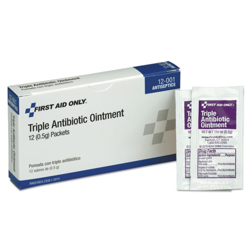 PhysiciansCare® by First Aid Only® First Aid Kit Refill Triple Antibiotic Ointment, 12/Box