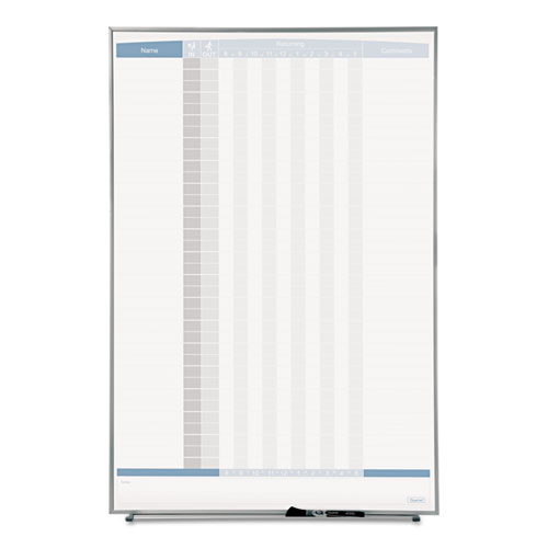 Vertical Matrix Employee Tracking Board, 34 x 23, Aluminum Frame