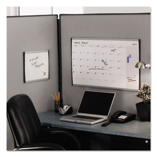 ARC Frame Cubicle Dry Erase Board, 24 x 14, White Surface, Silver Aluminum Frame