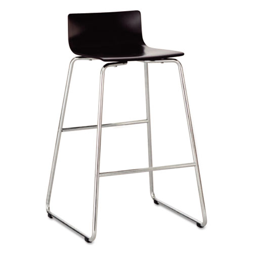 BOSK WOOD STOOL, SUPPORTS UP TO 250 LBS., ESPRESSO SEAT/ESPRESSO BACK, CHROME BASE
