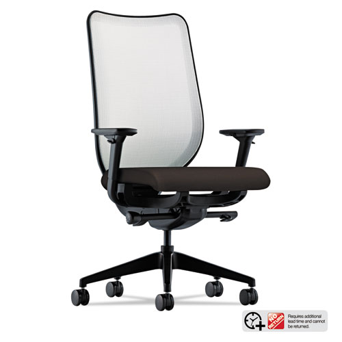 NUCLEUS SERIES WORK CHAIR WITH ILIRA-STRETCH M4 BACK, SUPPORTS UP TO 300 LBS., ESPRESSO SEAT, FOG BACK, BLACK BASE