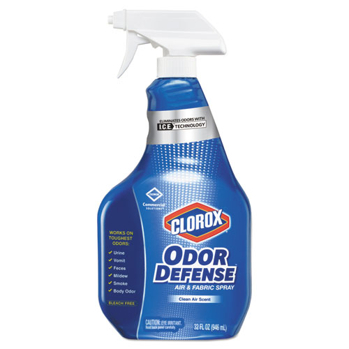 Clorox® Commercial Solutions Odor Defense Air/Fabric Spray, Clean Air, 32oz Bottle,9/CT