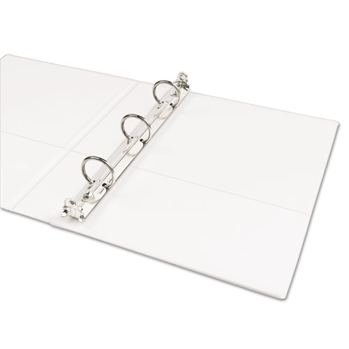 Mini Size Durable View Binder with Round Rings, 3 Rings, 1" Capacity, 8.5 x 5.5, White