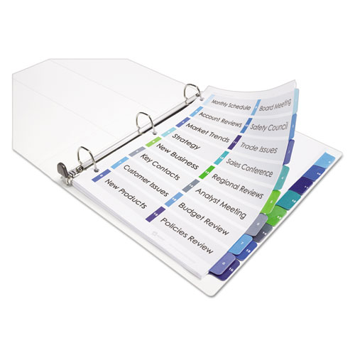 Image of Customizable TOC Ready Index Double Column Multicolor Tab Dividers, 16-Tab, 1 to 16, 11 x 8.5, White, 1 Set