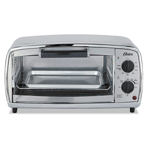 Toaster Oven, 4-Slice, 11.1 X 17.4 X 9 1/2, Stainless Steel