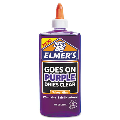 School Glue Disappearing Purple, 9 oz, Dries Clear, 6/Pack
