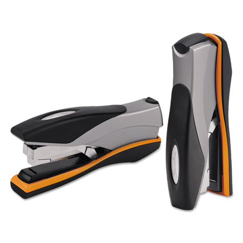 Optima 40 Desktop Stapler, 40-Sheet Capacity, Silver/Black/Orange | by Plexsupply