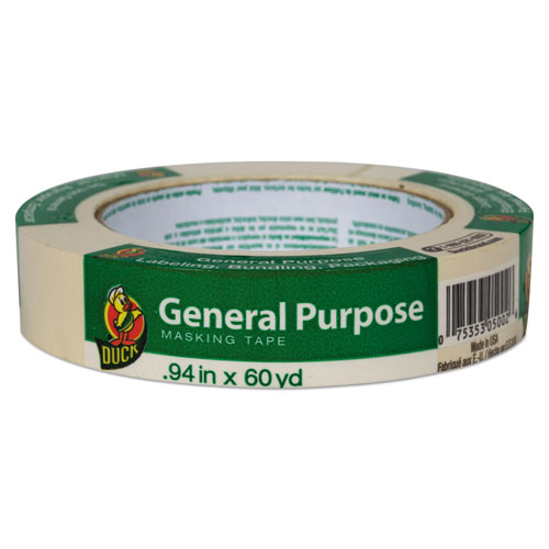 Duck® General Purpose Masking Tape, 0.94" x 60 yds, Beige, 36/Pack
