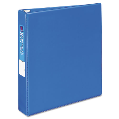 Image of Heavy-Duty Non-View Binder with DuraHinge and One Touch EZD Rings, 3 Rings, 1.5" Capacity, 11 x 8.5, Blue