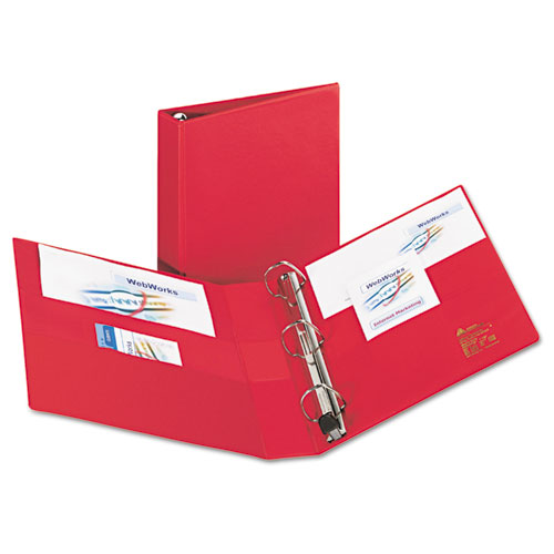 Image of Heavy-Duty Non-View Binder with DuraHinge and One Touch EZD Rings, 3 Rings, 1.5" Capacity, 11 x 8.5, Red