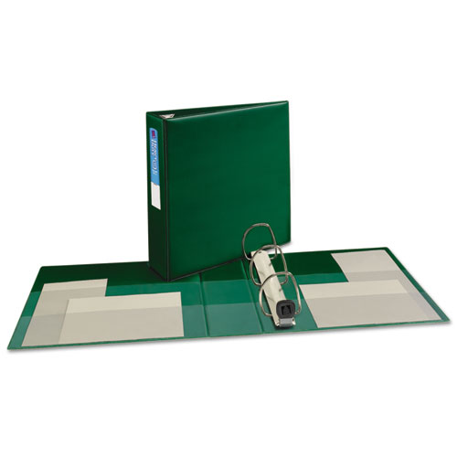 Image of Heavy-Duty Non-View Binder with DuraHinge and Locking One Touch EZD Rings, 3 Rings, 3" Capacity, 11 x 8.5, Green