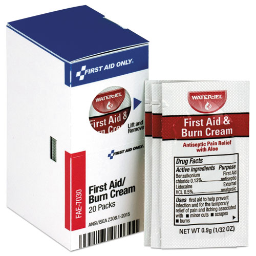 First Aid Only™ Refill for SmartCompliance General Business Cabinet, Burn Cream, 0.9g Packets, 20/Box