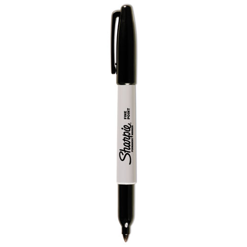 Image of Sharpie® Fine Tip Permanent Marker, Fine Bullet Tip, Black, Dozen