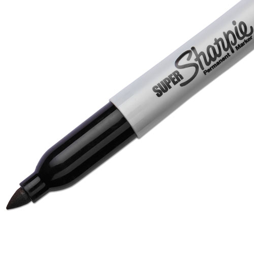 Image of Sharpie® Super Permanent Marker, Fine Bullet Tip, Black, Dozen