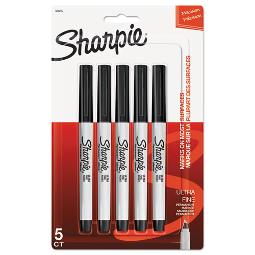 Sharpie 37003 Ultra-Fine Permanent Marker Marks on Paper and Plastic Blue