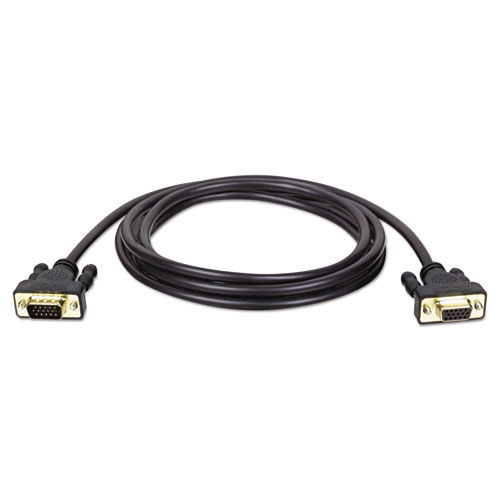 VGA Monitor Extension Cable, 640 x 480 (HD15 M/F), 10 ft., Black | by Plexsupply