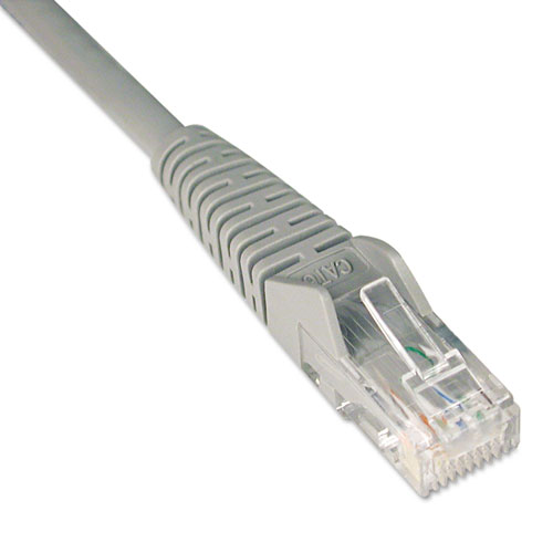 Cat6 Gigabit Snagless Molded Patch Cable, RJ45 (M/M), 50 ft., Gray