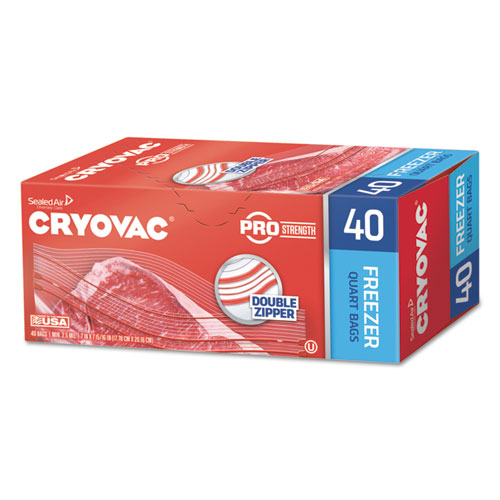 Cryovac One Quart Freezer Bag Dual Zipper DVO100946913