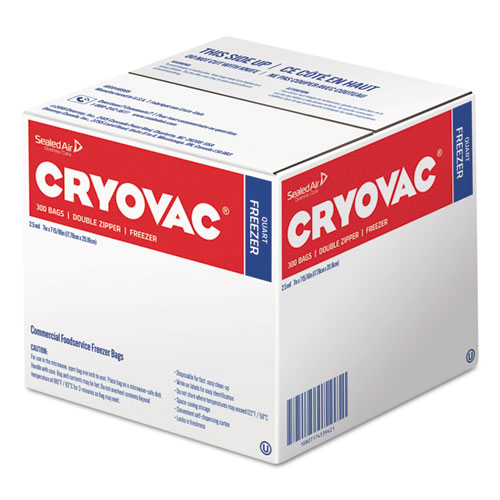 Diversey™ Cryovac One Quart Freezer Bag Dual Zipper (Retail), Clear, 7" x 7 15/16", 360/CT