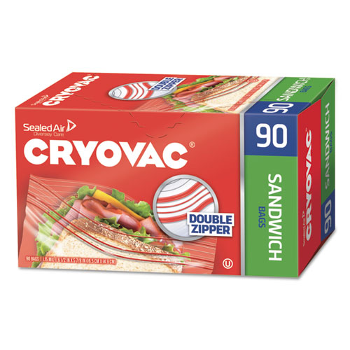 Cryovac Sandwich Bags, 1.15 mil, 6.5 x 5.88, Clear, 1080/Carton