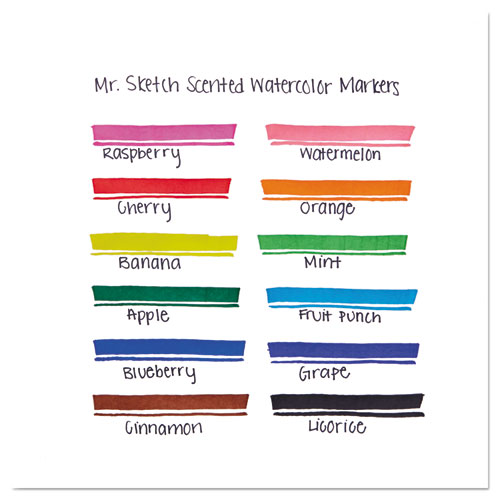 Image of Scented Watercolor Marker Classroom Pack, Broad Chisel Tip, Assorted Colors, 36/Pack