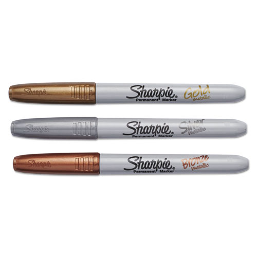 Sharpie 39109PP Metallic Permanent Markers, Fine Point, Silver, 4 Count