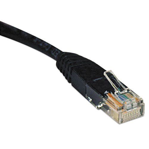 Cat5e 350MHz Molded Patch Cable, RJ45 (M/M), 10 ft., Black | by Plexsupply