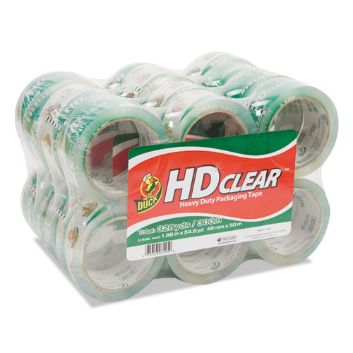 Duck® Heavy-Duty Carton Packaging Tape, 1.88" x 55yds, Clear, 24/Pack
