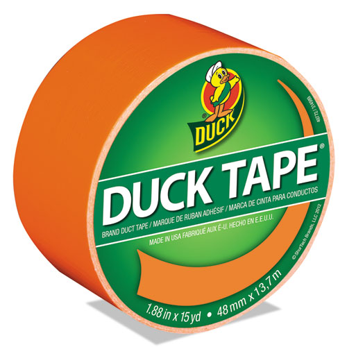 Duck® Colored Duct Tape, 9 mil, 1.88" x 15 yds, 3" Core, Neon Orange