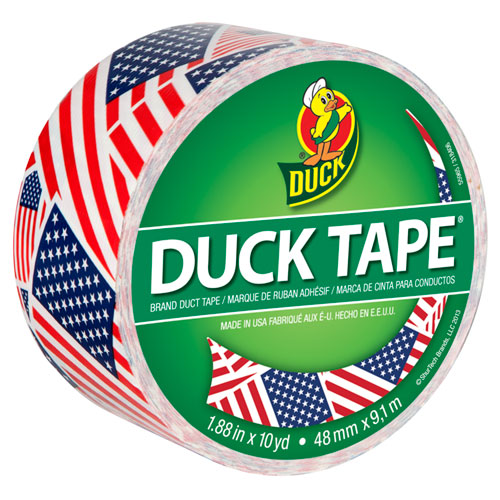 Duck® Colored Duct Tape, 9 mil, 1.88" x 10 yds, 3" Core, US Flag