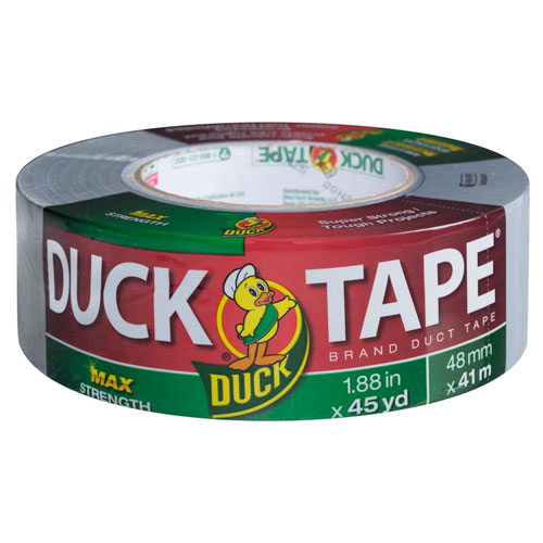 Duck Maximum Strength Duct Tape 11.5mil 1.88" x 45yd 3" Core Silver 240201 