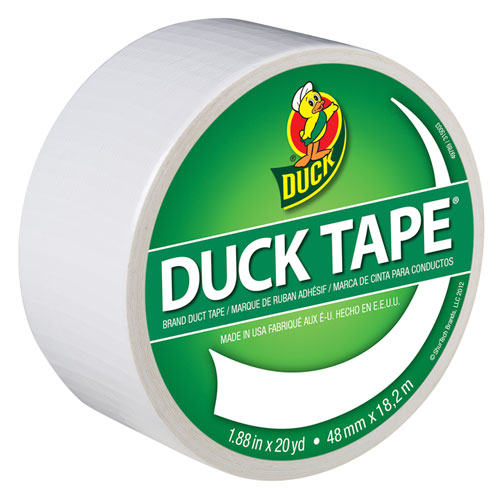 Duck® Colored Duct Tape, 9 mil, 1.88" x 20 yds, 3" Core, White