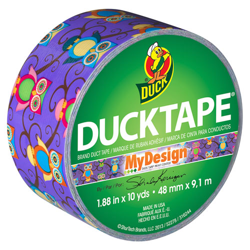 Duck® Colored Duct Tape, 9 mil, 1.88" x 10 yds, 3" Core, Retro Owl