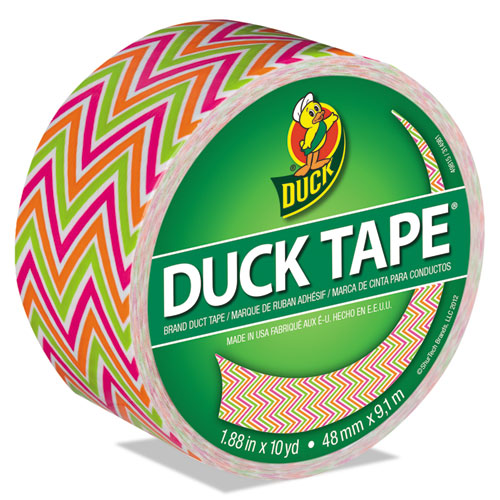 Duck® Colored Duct Tape, 9 mil, 1.88" x 10 yds, 3" Core, Zig Zag