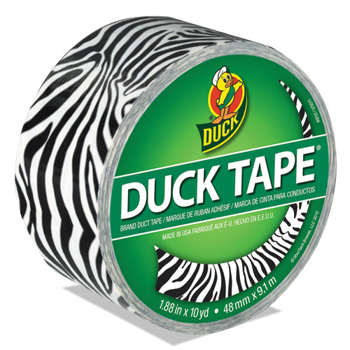 Duck® Colored Duct Tape, 9 mil, 1.88" x 10 yds, 3" Core, Zebra