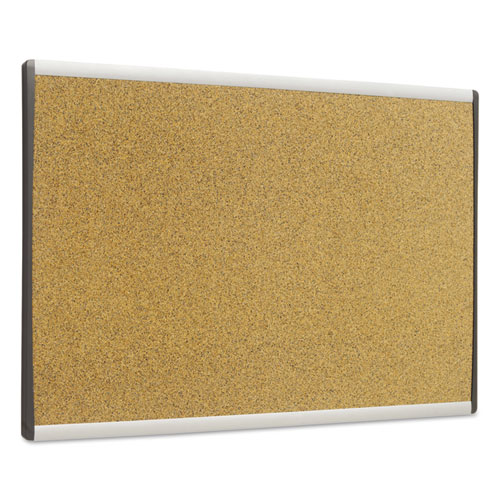 Image of Quartet® Arc Frame Cubicle Cork Board, 30 X 18, Tan Surface, Silver Aluminum Frame