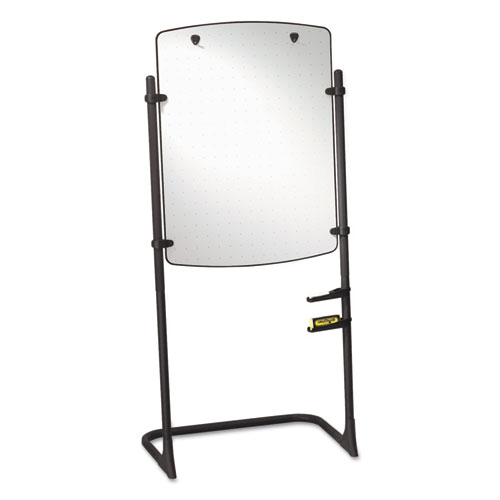 High-Style Silhouette Total Erase Presentation Easel, 31 x 41, White Surface, Black Steel Frame