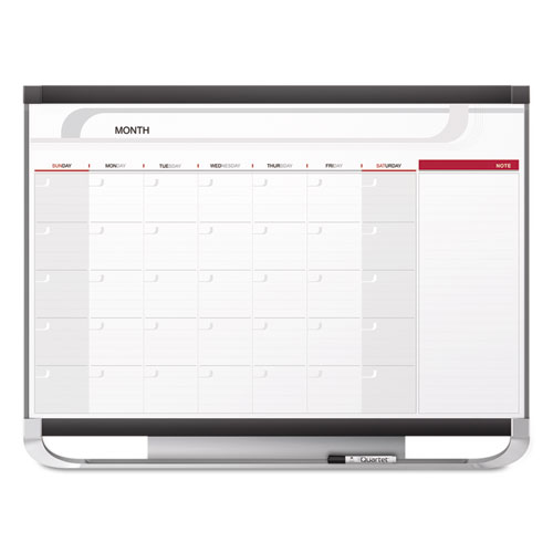 Prestige 2 Magnetic Total Erase Monthly Calendar, 48 x 36, White Surface, Graphite Fiberboard/Plastic Frame