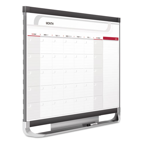 Image of Quartet® Prestige 2 Magnetic Total Erase Monthly Calendar, 48 X 36, White Surface, Graphite Fiberboard/Plastic Frame