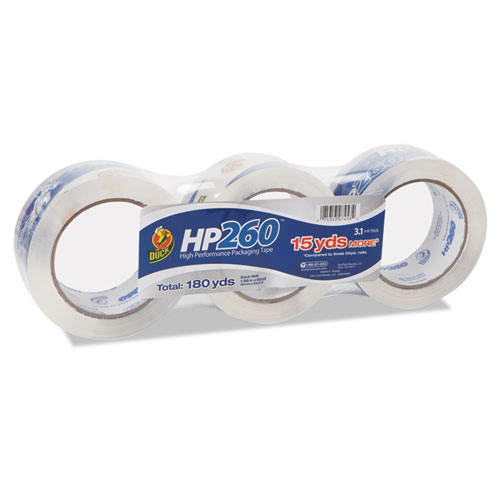 Duck® HP260 Packaging Tape, 3" Core, 1.88" x 60 yds, Clear, 3/Pack
