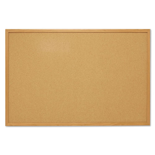 Mead® Cork Bulletin Board, 36 x 24, Oak Frame