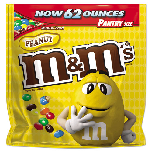 M & M's® Milk Chocolate Coated Candy w/Peanut Center, 62 oz Bag