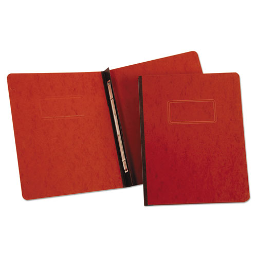 Heavyweight PressGuard and Pressboard Report Cover w/Reinforced Side Hinge, 2-Prong Metal Fastener, 3" Cap, 8.5 x 11,  Red